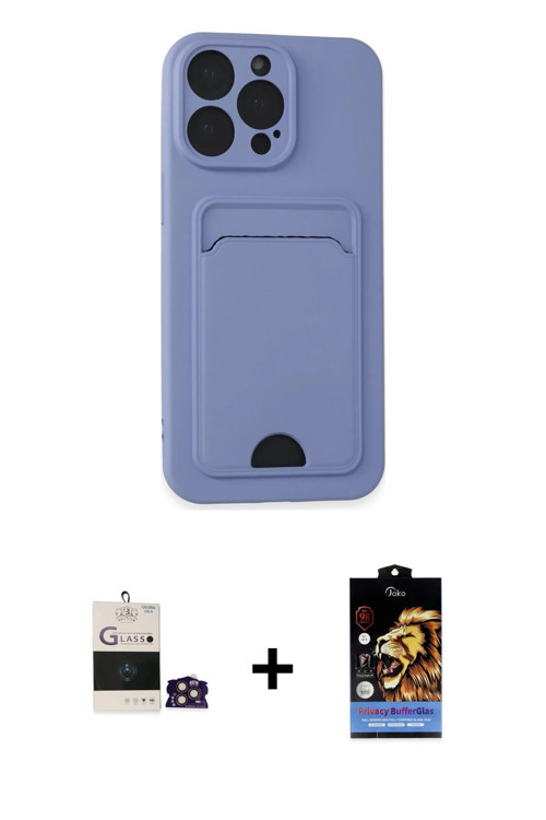 ieg™ iPhone 14 Pro Max Kılıf Vadi Çizgi Prime - Siyah Buffer Hayalet Cam Ekran Koruyucu + Gold Bilvi