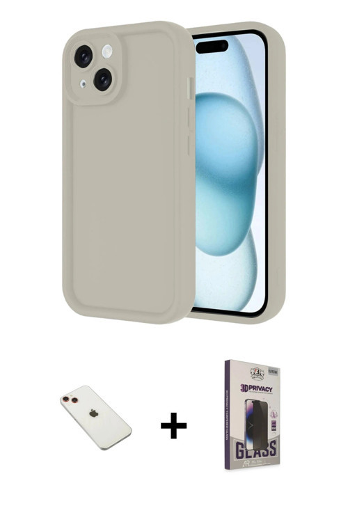 ieg™ iPhone 14 Kılıf Yankı Yansıma Özel Seri - Siyah Bilvis Hayalet Cam Ekran Koruyucu + Kırmızı Dia