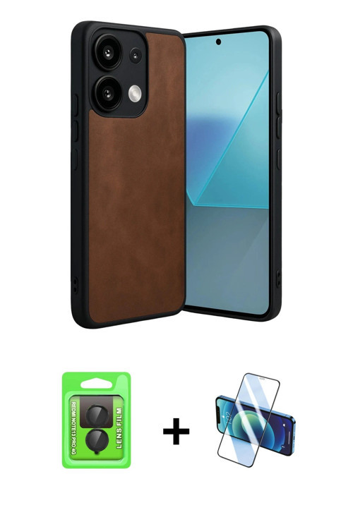 ieg™ Redmi Note 13 Pro 4G Kılıf Kıvılcım Işık Serisi - Siyah 3D Antistatik Cam Ekran Koruyucu + Siya