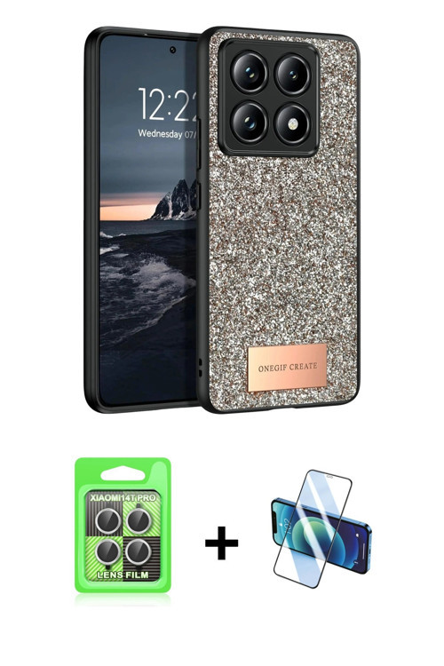 ieg™ Mi 14T Pro Kılıf Vadi Klasik Serisi - Siyah 3D Antistatik Seramik Nano Ekran Koruyucu + Gümüş R