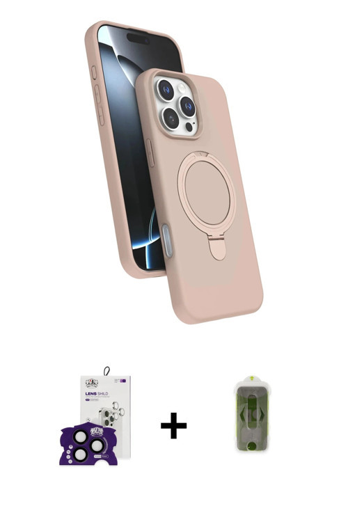 ieg™ iPhone 16 Pro Max Kılıf İz Işık Koleksiyonu - Siyah Joko Magic 5D Hayalet Cam + Siyah Bilvis Ti