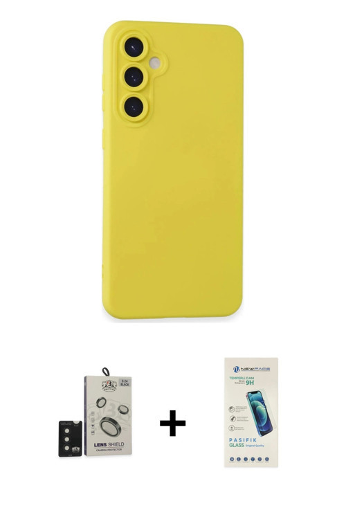ieg™ Galaxy S24 Kılıf Ahenk Serisi - Şeffaf Pasifik Cam Ekran Koruyucu + Siyah Bilvis Titan Kamera L