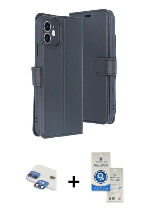 ieg™ iPhone 11 Kılıf Siluet Işık Serisi - Şeffaf Royal Nano Ekran Koruyucu + Gökkuşağı Pers Alüminyu
