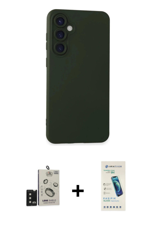 ieg™ Galaxy S24 Kılıf Ahenk Serisi - Şeffaf Pasifik Cam Ekran Koruyucu + Siyah Bilvis Titan Kamera L