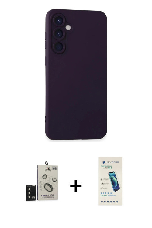 ieg™ Galaxy S24 Kılıf Ahenk Serisi - Şeffaf Pasifik Cam Ekran Koruyucu + Siyah Bilvis Titan Kamera L