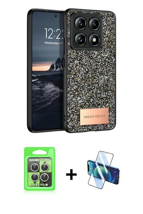 ieg™ Mi 14T Pro Kılıf Vadi Klasik Serisi - Siyah 3D Antistatik Seramik Nano Ekran Koruyucu + Gümüş R