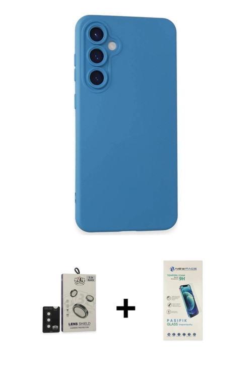 ieg™ Galaxy S24 Kılıf Ahenk Serisi - Şeffaf Pasifik Cam Ekran Koruyucu + Siyah Bilvis Titan Kamera L