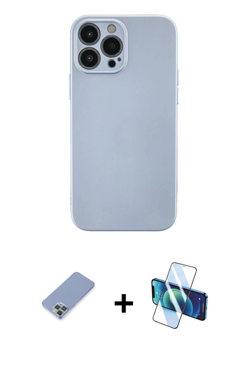 ieg™ iPhone 13 Pro Kılıf Ahenk Serisi - Siyah 3D Antistatik Seramik Nano Ekran Koruyucu + Koyu Yeşil