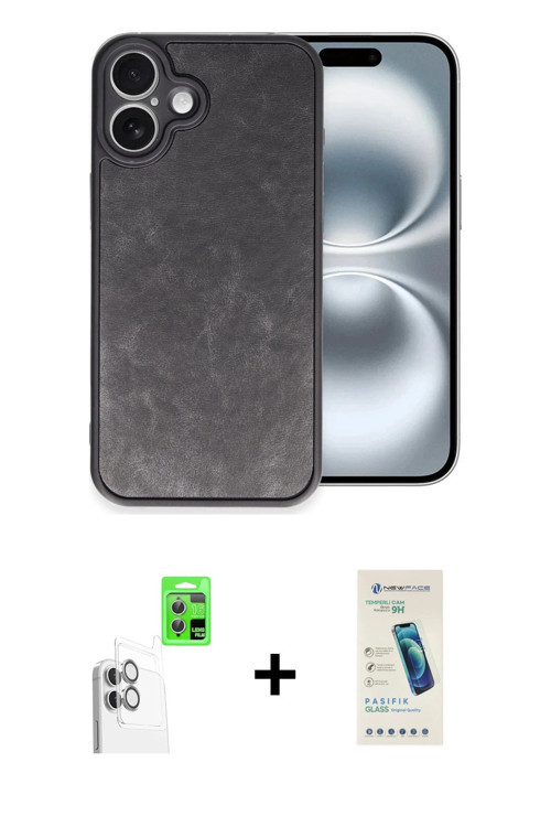 ieg™ iPhone 16 Plus Kılıf Kıvılcım Işık Serisi - Şeffaf Pasifik Cam Ekran Koruyucu + Beyaz Raze Meta