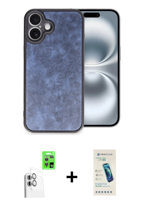 ieg™ iPhone 16 Plus Kılıf Kıvılcım Işık Serisi - Şeffaf Pasifik Cam Ekran Koruyucu + Beyaz Raze Meta