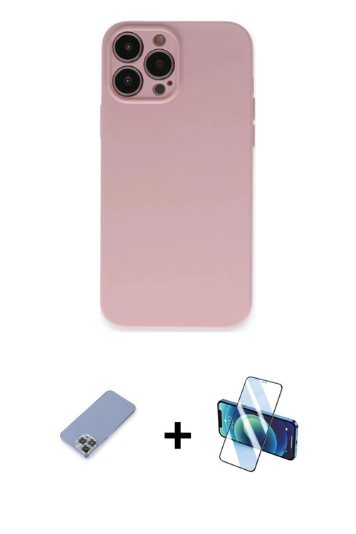 ieg™ iPhone 13 Pro Kılıf Ahenk Serisi - Siyah 3D Antistatik Seramik Nano Ekran Koruyucu + Koyu Yeşil