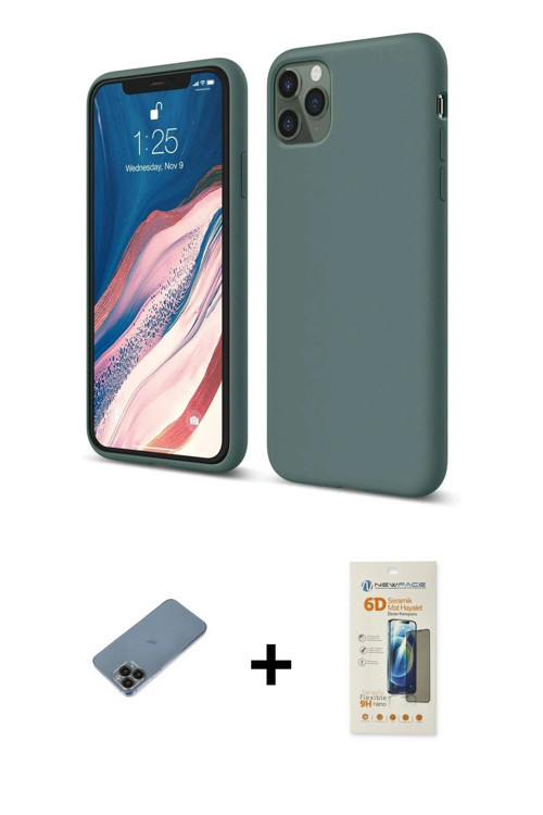 ieg™ iPhone 11 Pro Kılıf Kozmos Yansıma Özel Seri - Siyah 6D Mat Seramik Hayalet Nano Ekran Koruyucu