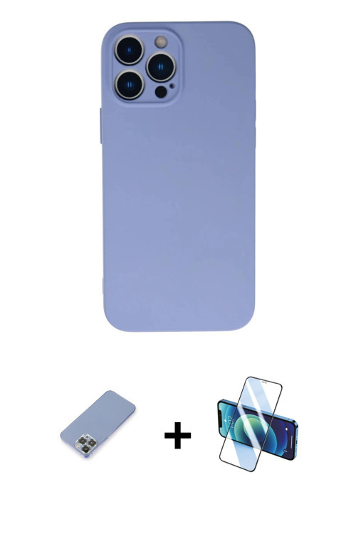 ieg™ iPhone 13 Pro Kılıf Ahenk Serisi - Siyah 3D Antistatik Seramik Nano Ekran Koruyucu + Koyu Yeşil