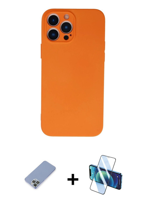 ieg™ iPhone 13 Pro Kılıf Ahenk Serisi - Siyah 3D Antistatik Seramik Nano Ekran Koruyucu + Koyu Yeşil