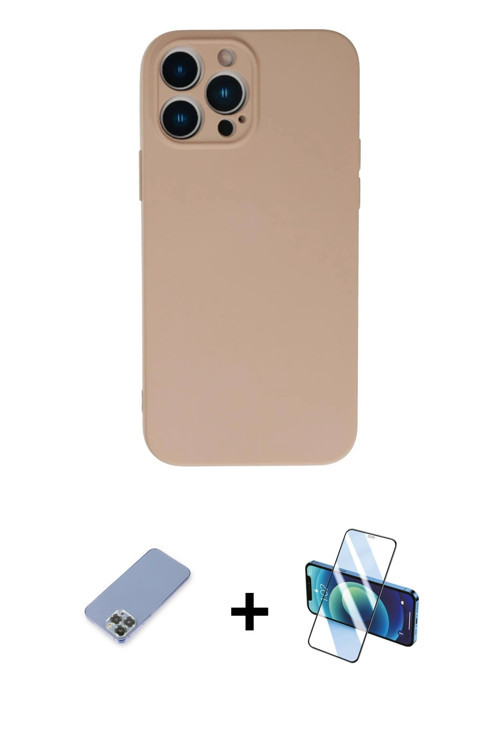 ieg™ iPhone 13 Pro Kılıf Ahenk Serisi - Siyah 3D Antistatik Seramik Nano Ekran Koruyucu + Koyu Yeşil