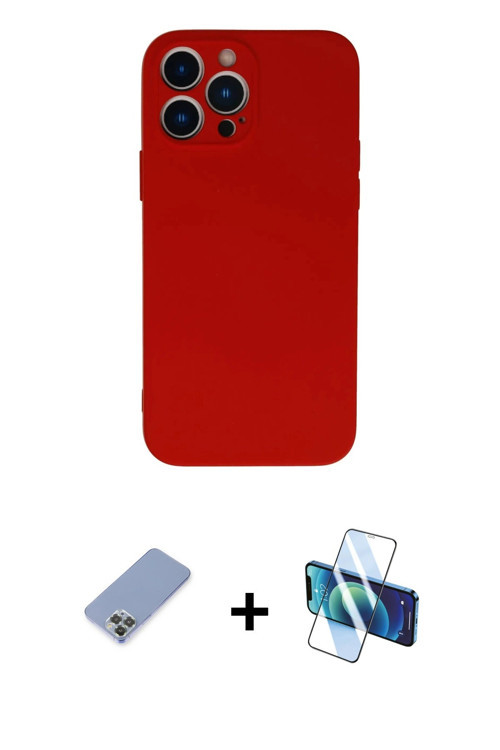 ieg™ iPhone 13 Pro Kılıf Ahenk Serisi - Siyah 3D Antistatik Seramik Nano Ekran Koruyucu + Koyu Yeşil