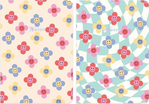 Terzi Dikiş 2'li Defter Seti Minik Gülen Çiçekler 17x25