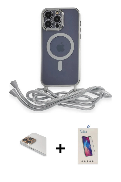 ieg™ iPhone 13 Pro Max Kılıf Eksen Özel Seri - Siyah Joko 5D Cam + Gold Pers Alüminyum Kamera Lens