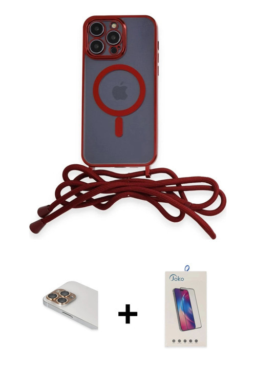 ieg™ iPhone 13 Pro Max Kılıf Eksen Özel Seri - Siyah Joko 5D Cam + Gold Pers Alüminyum Kamera Lens
