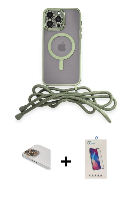 ieg™ iPhone 13 Pro Max Kılıf Eksen Özel Seri - Siyah Joko 5D Cam + Gold Pers Alüminyum Kamera Lens