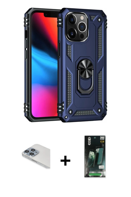 ieg™ iPhone 13 Pro Max Kılıf Ahenk Klasik Koleksiyonu - Şeffaf 360 Full Body Arka Koruyucu + Sierra