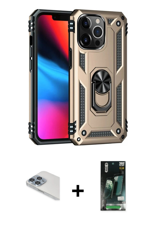 ieg™ iPhone 13 Pro Max Kılıf Ahenk Klasik Koleksiyonu - Şeffaf 360 Full Body Arka Koruyucu + Sierra