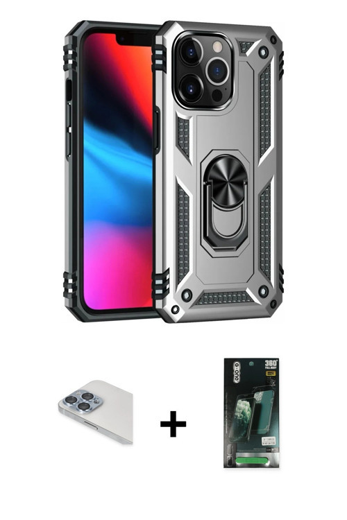 ieg™ iPhone 13 Pro Max Kılıf Ahenk Klasik Koleksiyonu - Şeffaf 360 Full Body Arka Koruyucu + Sierra