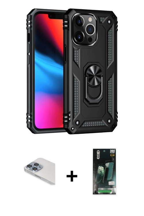 ieg™ iPhone 13 Pro Max Kılıf Ahenk Klasik Koleksiyonu - Şeffaf 360 Full Body Arka Koruyucu + Sierra