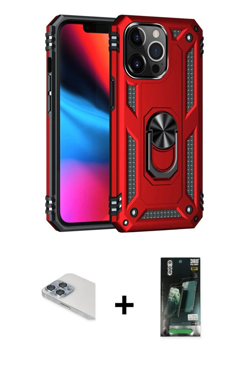 ieg™ iPhone 13 Pro Max Kılıf Ahenk Klasik Koleksiyonu - Şeffaf 360 Full Body Arka Koruyucu + Sierra
