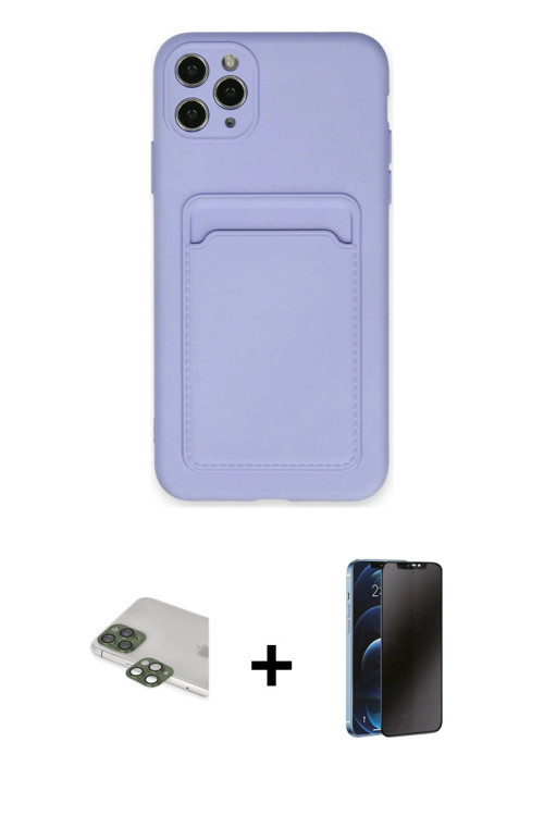 ieg™ iPhone 11 Pro Max Kılıf Vadi Çizgi Prime - Siyah 3D Antistatik Hayalet Cam Ekran Koruyucu + Yeş