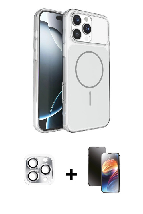 ieg™ iPhone 16 Pro Max Kılıf Kutup Doku Serisi - Siyah 3D Antistatik Mat Seramik Nano Ekran Koruyucu