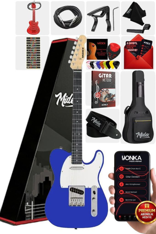 TLX-50BL Tele Kasa Maple Klavye 2 Single-Coil Manyetik Elektro Gitar