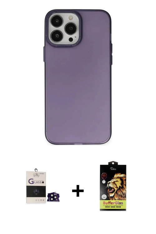 ieg™ iPhone 14 Pro Max Kılıf Ahenk Çizgi Prime - Siyah Buffer Cam Ekran Koruyucu + Siyah Bilvis Tita