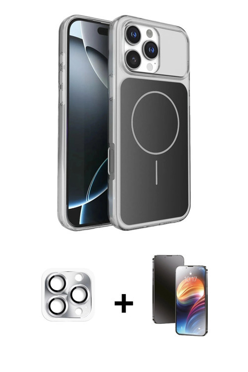 ieg™ iPhone 16 Pro Max Kılıf Kutup Doku Serisi - Siyah 3D Antistatik Mat Seramik Nano Ekran Koruyucu