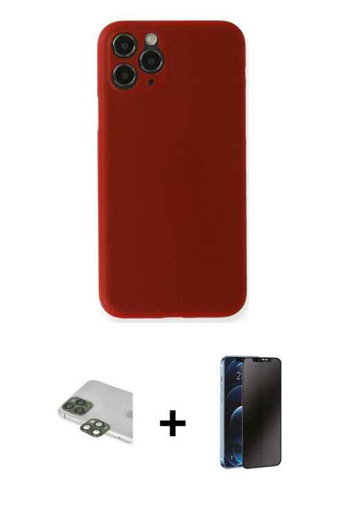 ieg™ iPhone 11 Pro Max Kılıf Yadigar Yansıma Serisi - Siyah 3D Antistatik Hayalet Cam Ekran Koruyucu
