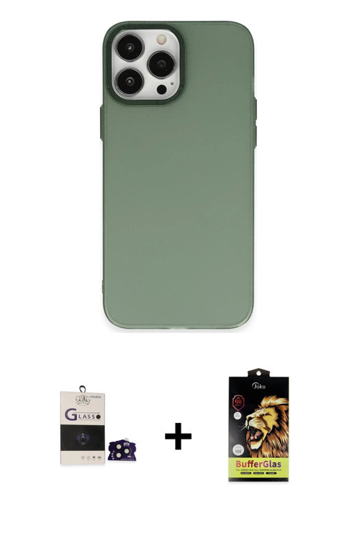 ieg™ iPhone 14 Pro Max Kılıf Ahenk Çizgi Prime - Siyah Buffer Cam Ekran Koruyucu + Siyah Bilvis Tita