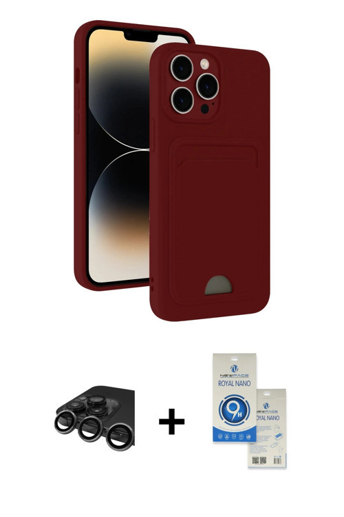ieg™ iPhone 15 Pro Kılıf Vadi Çizgi Prime - Şeffaf Royal Nano Ekran Koruyucu + Titanyum Gri Raze Met