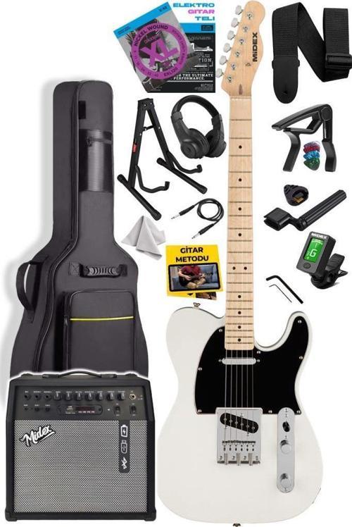 TLX-50CR-50AMP Tele Kasa Maple Klavye 2 Single-Coil 50W Amfili Elektro Gitar