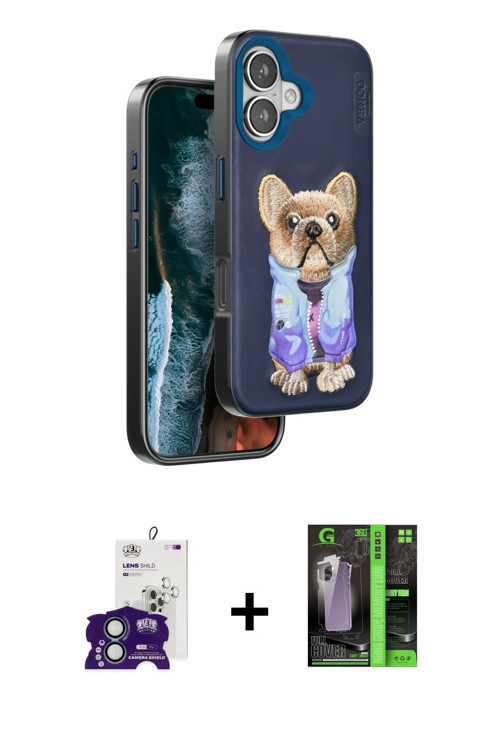 ieg™ iPhone 16 Kılıf İz Minimal Koleksiyonu - Şeffaf 360 Full Body Arka Koruyucu + Yeşil Bilvis Tita