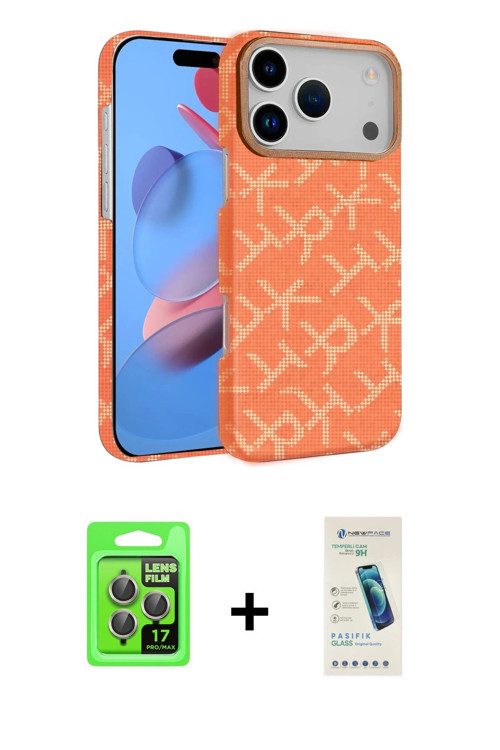 ieg™ iPhone 17 Pro Kılıf Doruk Serisi - Şeffaf Pasifik Cam Ekran Koruyucu + Gri Raze Metal Kamera Le