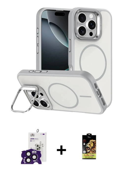 ieg™ iPhone 16 Pro Max Kılıf Çekirdek Klasik - Siyah Buffer Cam Ekran Koruyucu + Siyah Bilvis Titan