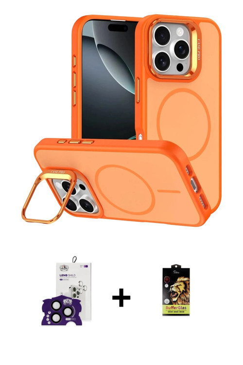 ieg™ iPhone 16 Pro Max Kılıf Çekirdek Klasik - Siyah Buffer Cam Ekran Koruyucu + Siyah Bilvis Titan