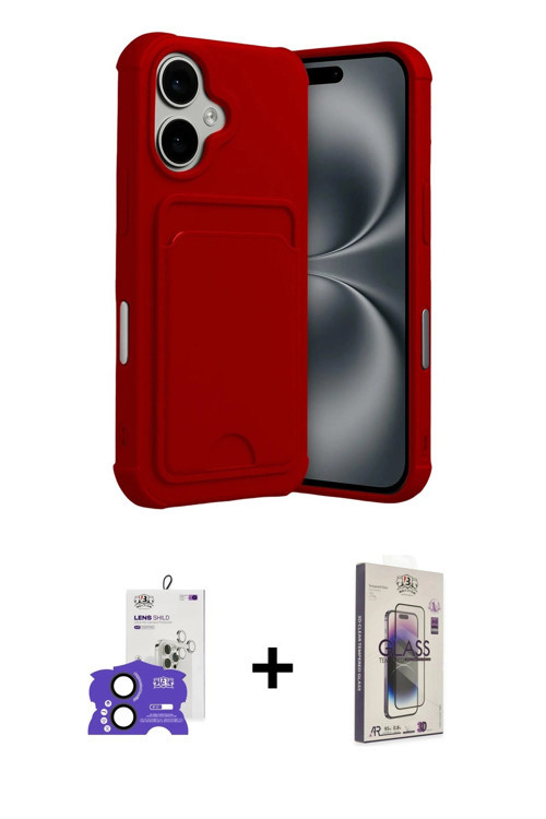 ieg™ iPhone 17 Kılıf Vadi Çizgi Prime - Siyah Bilvis 3D Cam Ekran Koruyucu + Siyah Bilvis Titan Kame