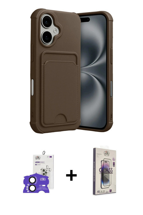 ieg™ iPhone 17 Kılıf Vadi Çizgi Prime - Siyah Bilvis 3D Cam Ekran Koruyucu + Siyah Bilvis Titan Kame