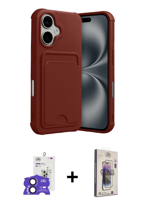 ieg™ iPhone 17 Kılıf Vadi Çizgi Prime - Siyah Bilvis 3D Cam Ekran Koruyucu + Siyah Bilvis Titan Kame