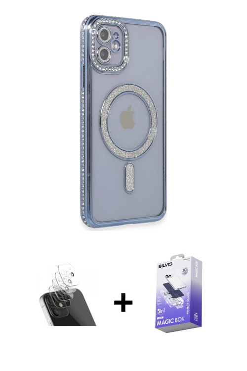 ieg™ iPhone 11 Kılıf Zirve Doku Prime - Siyah Bilvis 5in1 5D Magic Hayalet Cam Ekran Koruyucu + Şeff