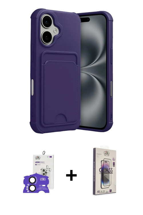 ieg™ iPhone 17 Kılıf Vadi Çizgi Prime - Siyah Bilvis 3D Cam Ekran Koruyucu + Siyah Bilvis Titan Kame
