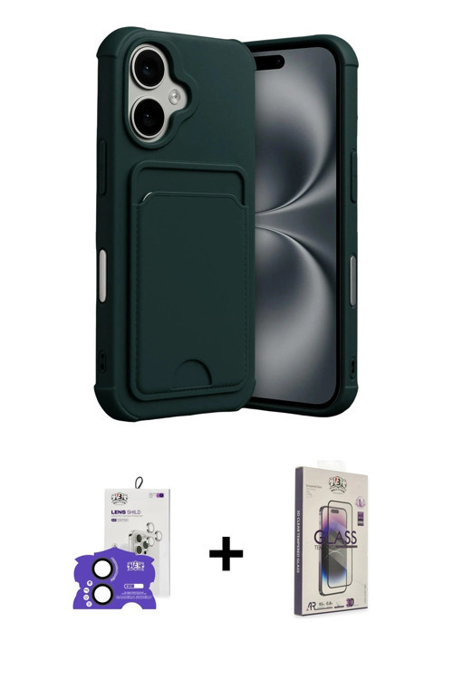 ieg™ iPhone 17 Kılıf Vadi Çizgi Prime - Siyah Bilvis 3D Cam Ekran Koruyucu + Siyah Bilvis Titan Kame