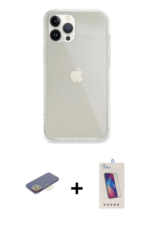 ieg™ iPhone 13 Pro Max Kılıf Vadi Asil Prime - Siyah Joko 5D Cam + Sarı Renkli Kamera Lens Koruma Ca