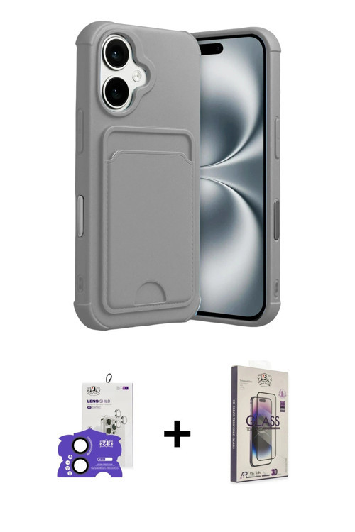 ieg™ iPhone 17 Kılıf Vadi Çizgi Prime - Siyah Bilvis 3D Cam Ekran Koruyucu + Siyah Bilvis Titan Kame